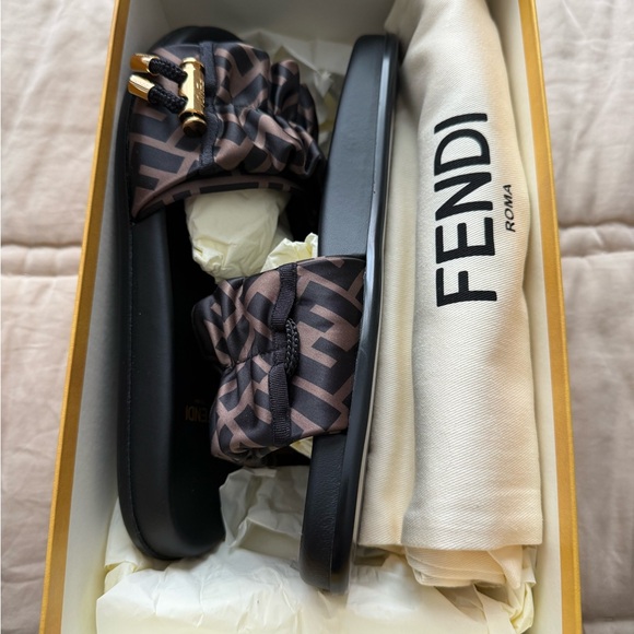 Fendi Tobacco Nero Sandals - Picture 7 of 7